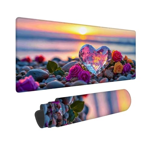 Mauspad XXL 1000 x 400 mm,Mousepad Strand Gaming Mauspad,Wasserabweisend Mauspad Landschaft Desk Mat,Vernähten Kanten Mouse Pad,Schreibtischunterlage mit Rutschfester Gummibasis für PC,Laptop F-22 von Shueayin