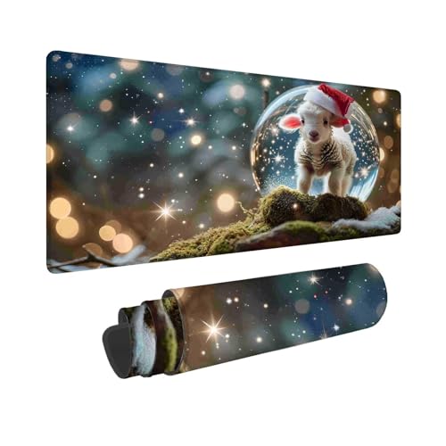 Mauspad XXL 1600 x 800 mm, Mousepad Landschaft Gaming Mauspad, Wasserabweisend Mauspad Weihnachten, Vernähten Kanten Mouse Pad, Schreibtischunterlage mit Rutschfester Gummibasis für PC, Laptop F-219 von Shueayin