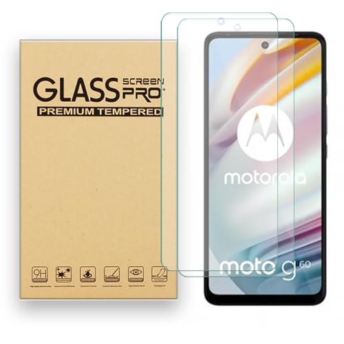 Shunwige [2 Stück] Displayschutzfolie aus gehärtetem Glas, entworfen für Moto G60/G40 Fusion, gehärtetes Glas/Ausrichtungsrahmen, kratzfest, deckt nur den Displaybereich ab von Shunwige