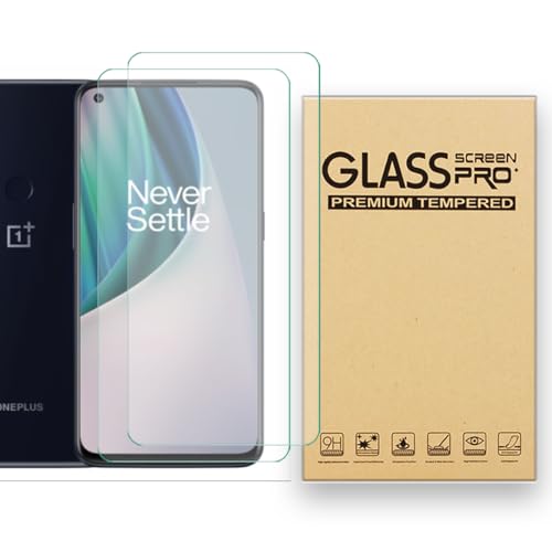 Shunwige [2 Stück] Displayschutzfolie aus gehärtetem Glas, entworfen für OnePlus Nord N10, gehärtetes Glas, Ausrichtungsrahmen, kratzfest, nur Abdeckung des Displaybereichs von Shunwige