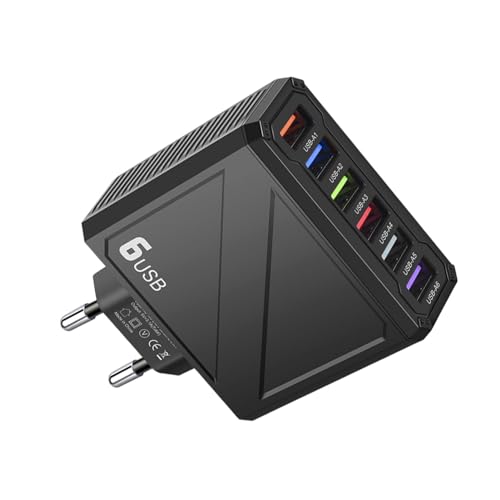 Shxupjn Tragbarer Ladeblock, USB-Ladewürfel,Multi-Port-Mehrzweck-Ladewürfel - Effizienter Ladeblock mit 6 USB-Anschlüssen, energiesparender Ladewürfel für Mobiltelefone, Tablets von Shxupjn