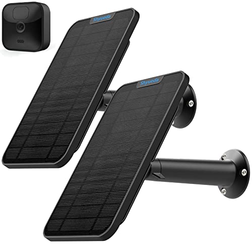 [Aktualisierte Version] 4 W Solarpanel-Ladegerät, kompatibel mit Blink XT/XT2& Blink Outdoor-Kamera, mit 4 m wasserdichtem Ladekabel, IP65 wetterfest, inkl. sicherer Wandhalterung (2er-Pack) von Shyueda