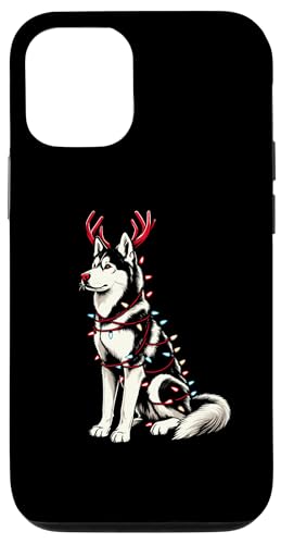 Hülle für iPhone 13 Pro Sibirischer Husky Weihnachtsmann Weihnachtsbeleuchtung Pyjama Merry Wolfmas von Siberian Husky Dog Christmas Santa Pajamas Women