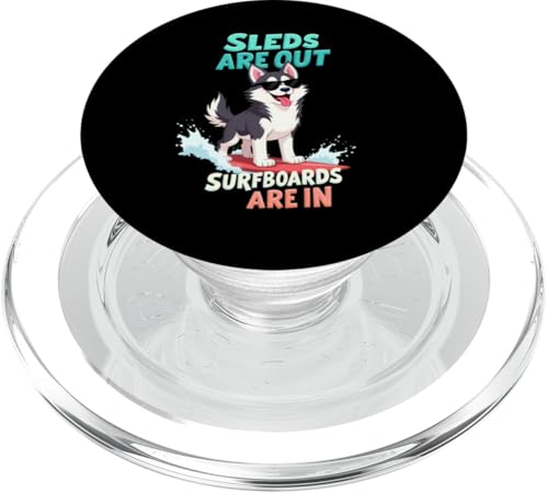 Cooler Sibirischer Husky Surf-Hund PopSockets PopGrip für MagSafe von Siberian Husky Fun Designs