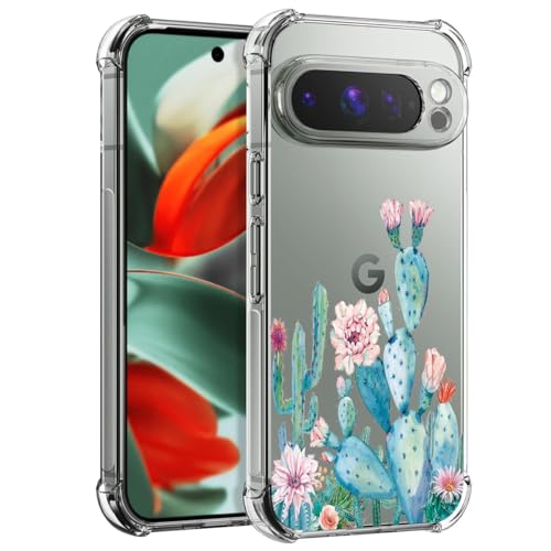 Sidande Schutzhülle für Pixel 9 Pro XL, Google 9 Pro XL GGX8B Hülle für Mädchen und Frauen, transparent, Blumenmuster, weich, flexibel, TPU, schlanke Handy-Schutzhülle für Google Pixel 9 Pro XL, von Sidande