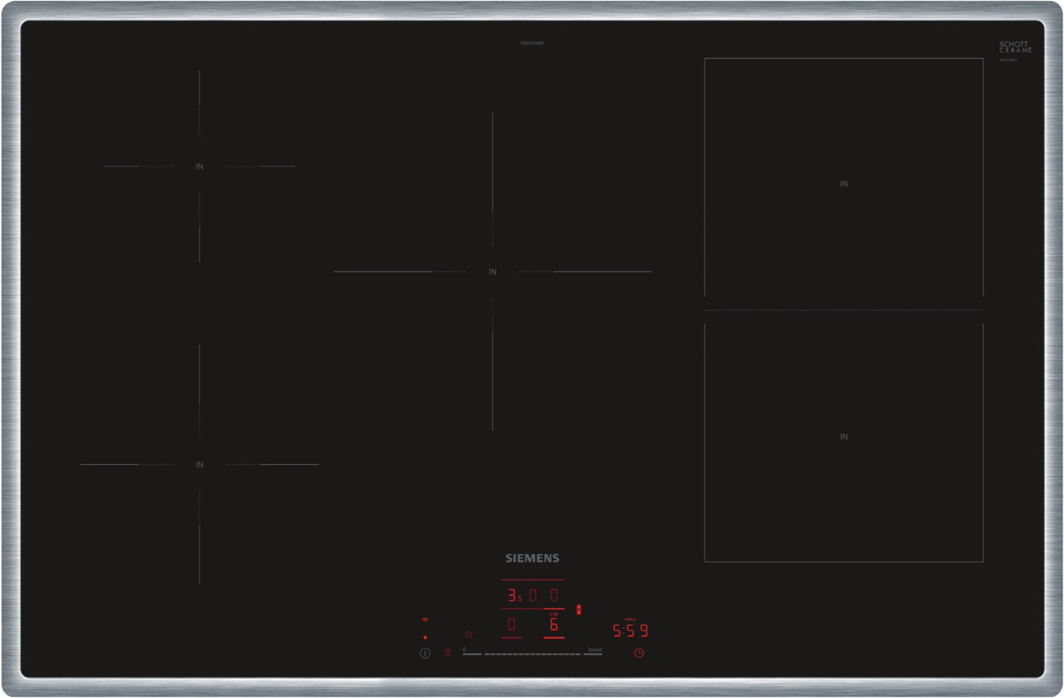 ED845HWB1E Autark-Induktionskochfeld edelstahl von Siemens