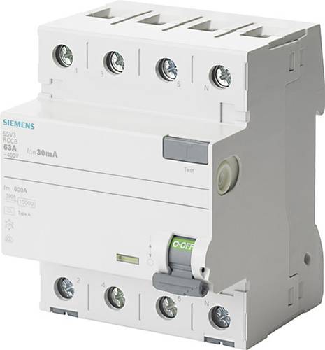 Siemens 5SV34426 5SV3442-6 FI-Schutzschalter A 4polig 25A 0.1A 400V von Siemens