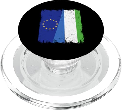 Europäische Union Sierra Leone Halbflagge EU Sierra Leonean PopSockets PopGrip für MagSafe von Sierra Leone Flag Design Proud Sierra Leonean