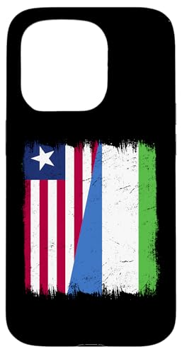 Liberia Sierra Leone Halbflagge Liberian Sierra Leonean Roots Hülle für iPhone 15 Pro von Sierra Leone Flag Design Proud Sierra Leonean