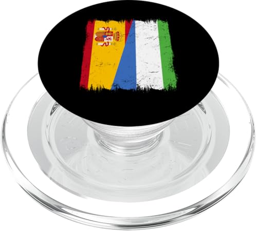 Spanien Sierra Leone Halbflagge Spanische Sierra Leonean Wurzeln PopSockets PopGrip für MagSafe von Sierra Leone Flag Design Proud Sierra Leonean