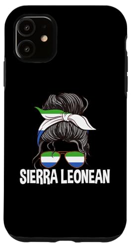 Unordentlicher Haarknoten für Mädchen aus Sierra Leone für Mädchen Hülle für iPhone 11 von Sierra Leone Flag Design Proud Sierra Leonean