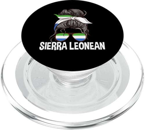 Unordentlicher Haarknoten für Mädchen aus Sierra Leone für Mädchen PopSockets PopGrip für MagSafe von Sierra Leone Flag Design Proud Sierra Leonean