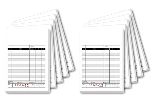 30er Sparpack Sigel KC620 Kassenblock mit Additionsblatt, 10x16,5cm, 5 Stück á 2x50 Blatt (30 Stück) von Sigel