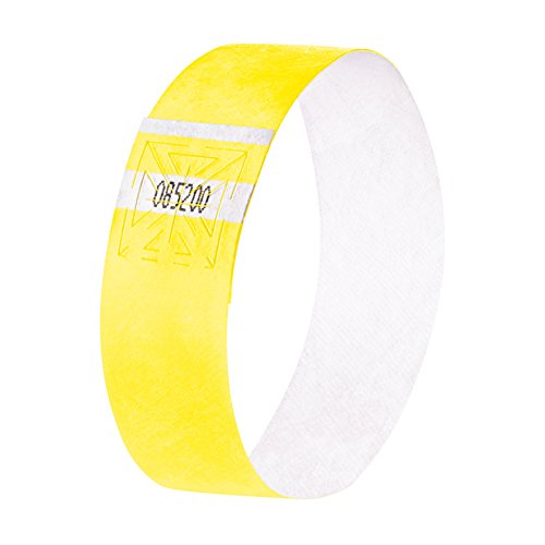 SIGEL EB218 Einlassbänder Super Soft, 120 Stück, Gelb fluoreszierend, Festival Armbänder von Sigel