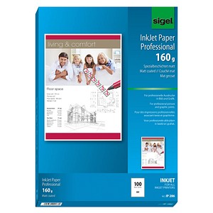 SIGEL Fotopapier IP286 DIN A4 matt 160 g/qm 100 Blatt von Sigel