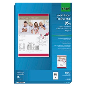 SIGEL Fotopapier IP288 DIN A4 matt 95 g/qm 200 Blatt von Sigel