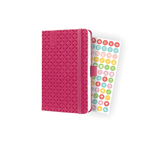 SIGEL J3104 Wochenkalender Jolie 2023 - ca. A6 - pink - Hardcover - Gummiband, Stiftschlaufe, Einstecktasche - 174 Seiten - FSC-zertifiziert - Terminplaner von Sigel