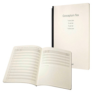 SIGEL Notizheft für Konferenzmappe Conceptum Flex to do DIN A4 liniert und kariert, creme 92 Seiten von Sigel