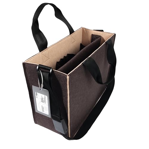 Sigel BA422 Desk Sharing Bag Classic, Organizer für mobiles Arbeiten, absolut sicherer Stand: für Laptop und Unterlagen, Synthetischer Filz, braun-beige, Medium 36 x 15 x 28 cm von Sigel