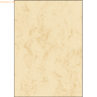 Sigel Designpapier Marmor beige A5 90g/qm VE=100 Blatt von Sigel