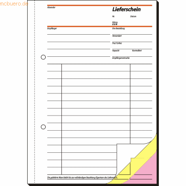 Sigel Formularbuch Lieferschein A5 selbstdurchschreibend VE=3x40 Blatt von Sigel