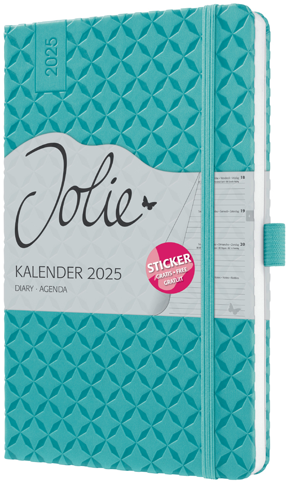 sigel Buchkalender Jolie Flair 2025, Kunstleder, A5, türkis von Sigel