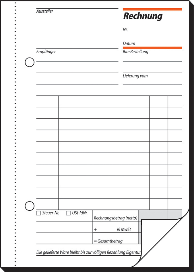 sigel Formularbuch , Rechnung, , A5, 3 x 40 Blatt, SD von Sigel