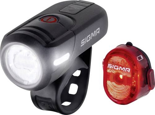 Sigma Fahrradbeleuchtung Set AURA 45 / Nugget Set LED akkubetrieben Schwarz von Sigma