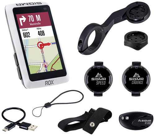 Sigma ROX 12.1 EVO Sensor Set - White Fahrrad-Navi Fahrrad Europa Bluetooth®, GPS, GLONASS von Sigma