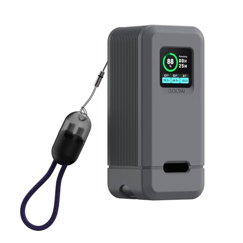 Silikonhülle für Anker Prime Powerbank(200W),2mm Dicke Stoßfeste und Sturzsichere Silikonhülle mit Oleophobe Beschichtung, fasst 1*Simkarten/1*SIM Karte Nadel (Grau+0.2M Kabel) von Sikai