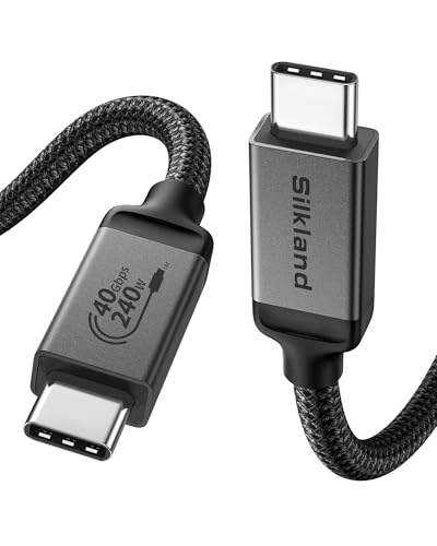 Silkland USB4 Kabel mit Thunderbolt 4 Kabel 2m, 40Gbps Datenkabel, PD3.1 240W 48V 5A Ladekabel, 8K 60Hz 4K 120Hz Videokabel für MacBook, iPad Pro, Dock, SSD, Display, Galaxy S24 Ultra von Silkland