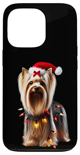 Hülle für iPhone 13 Pro Silky Terrier Weihnachtsmannmütze Weihnachtsbeleuchtung Hundebesitzer Mama Papa von Silky Terrier Christmas Products