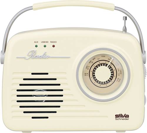 Silva Schneider Mono 1965 Kofferradio UKW AUX, USB wiederaufladbar Beige von Silva Schneider