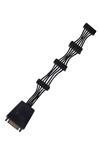 SilverStone SST-CP06-E4 - SATA Adapter Kabel, 1 auf 4 SATA Stecker (Super Flexibel), 2x 2200μF Kondensatoren von SilverStone Technology