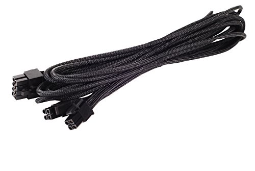 SilverStone SST-PP06B-EPS75 - Netzteilkabel 75cm EPS/ATX 8pin(4+4) gesleevt, schwarz von SilverStone Technology