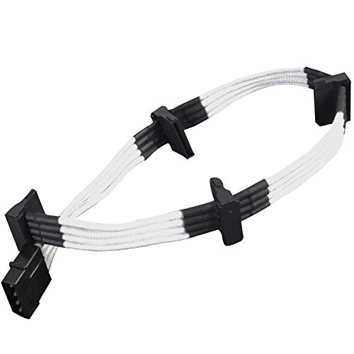 SilverStone SST-PP07-BTSW - Netzteilverlängerungskabel 30cm Molex auf 4x SATA, weiss von SilverStone Technology