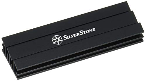 SilverStone SST-TP02-M2 - M.2 Kühlset für M.2 SSD bis zu 80 mm Länge, Aluminum, Schwarz von SilverStone Technology