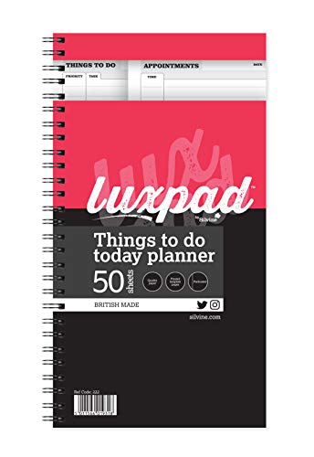 Luxpad Things To Do Planer, 280 x 150 mm, mit 50 Blatt bedruckt "Things To Do" und "Termine" von Silvine