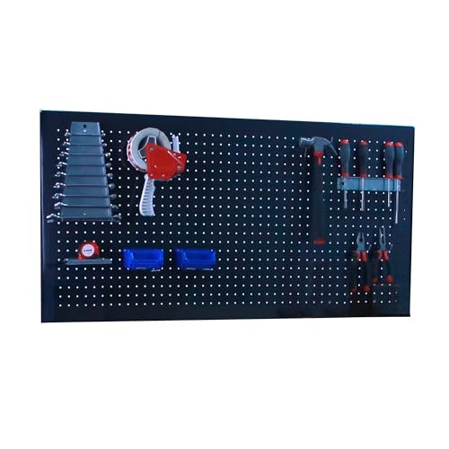 Simon Rack Werkzeugwand für die Wand, Organizer für Werkzeuge, inkl. 8 Haken, 900 x 600 mm, Anthrazit - Simonwork von Simon Rack