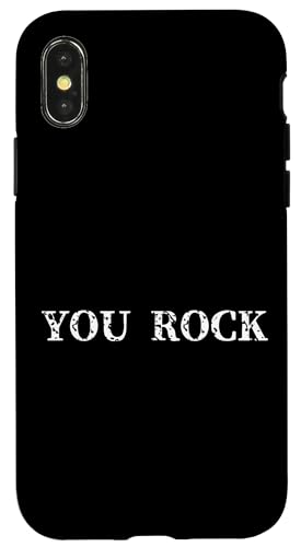 Hülle für iPhone X/XS YOU ROCK | Minimalistisches Design Weißer Text Typografie von Simple Minimalist Text Design