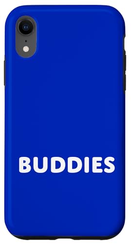 Hülle für iPhone XR BUDDIES | Minimalistisches Design Weißer Text Typografie von Simple Minimalist Text Design