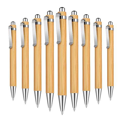 Simpls 15 StüCk Bambus Druckkugelschreiber Stift Schwarze Tinte 1 Mm BüRo Kugelschreiber Stift Bambus Kugelschreiber Stift Kugelschreiber Stift von Simpls