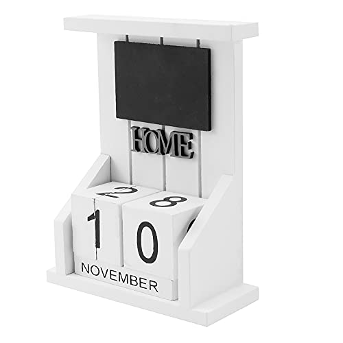 Simpls Schreibtisch Block Kalender Ewiger Kalender Datum Anzeige Hause BüRo Dekoration (Weiß) von Simpls