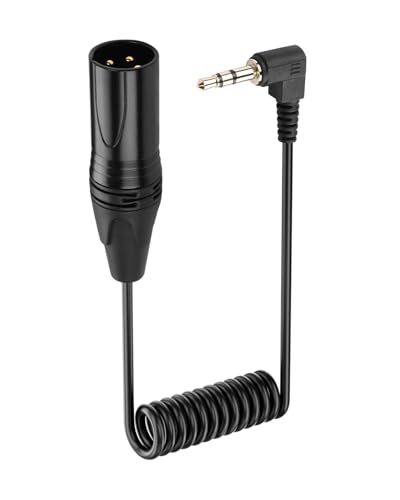 SinLoon 3,5-mm-Miniklinken-Stereo-auf-XLR-Stecker-Mikrofonkabel, vergoldetes 1/8-Zoll-Miniklinken-Aux-auf-XLR-Stecker-Mono-Audiokabel für Mobiltelefone, Laptops- 0,5 m (3 Pin Male) von SinLoon