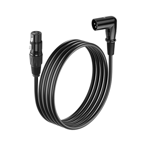 SinLoon 6,5FT XLR-Kabel 90 Grad 3-poliger XLR-Stecker auf Buchse, symmetrisches Mikrofon-XLR-Verlängerungskabel für Studiorecorder, Mikrofon, Mixer, Lautsprechersystem (90 ° Male to Female) von SinLoon