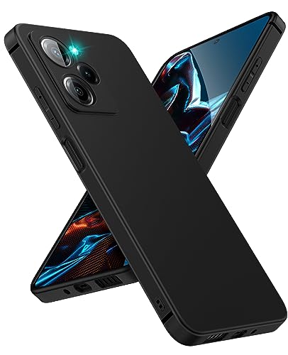 SineOrdo Xiaomi Poco X5 Pro 5G Hülle,Handyhülle für Xiaomi Poco X5 Pro 5G SchutzhülleDünn Hüllen Silikon TPU Sturzfest Weiches Case Matte - Schwarz von SineOrdo