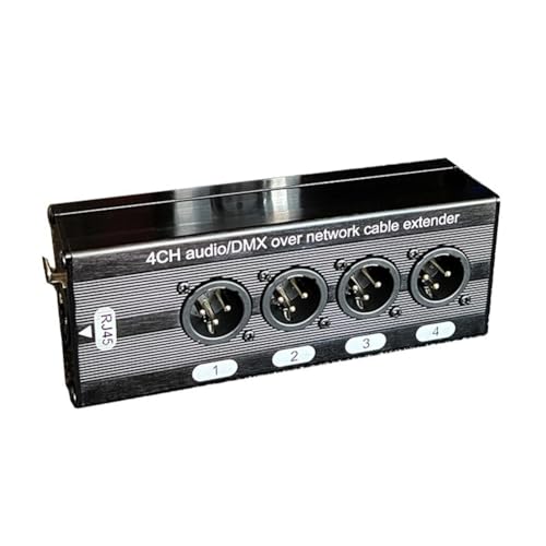 Sirxlevcy 1 Stück 4-Kanal-3-Pin-XLR-Audio- und -Über-Netzwerk-Kabel-Extender, DMX512-Netzwerk-Signal-Extender, Männlich, Langlebig, Einfache Installation von Sirxlevcy