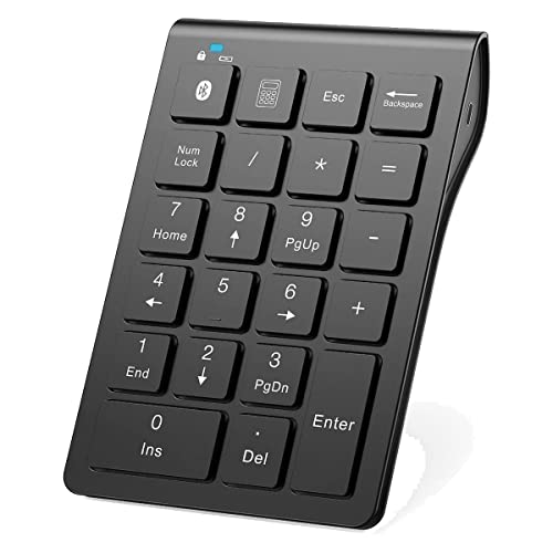 Sirxlevcy Kabelloser Bluetooth-Nummernblock, 22 Tasten, Tragbarer, Schlanker Ziffernblock für Laptop, PC, Desktop, Notebook von Sirxlevcy