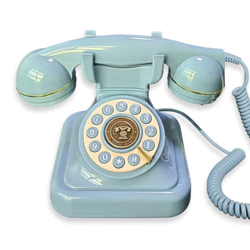 Sirxlevcy Retro-Stil Kabel-Wähltelefon zum Anschließen An das Festnetz Zuhause Antikes Europäisches Bürotelefon Als Dekoratives Modeaccessoire in Blau von Sirxlevcy