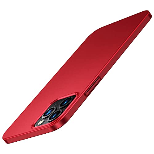 Sitthyw Handyhülle iPhone 16 Pro Max Ultra Dünn Hülle Mattem Finish Slim Case Kratzschutz Stoßfest Cover Anti-Rutsch Bumper Schutzhülle Leicht PC Hardcase Für iPhone 16 Pro Max 6.9" - Rot von Sitthyw